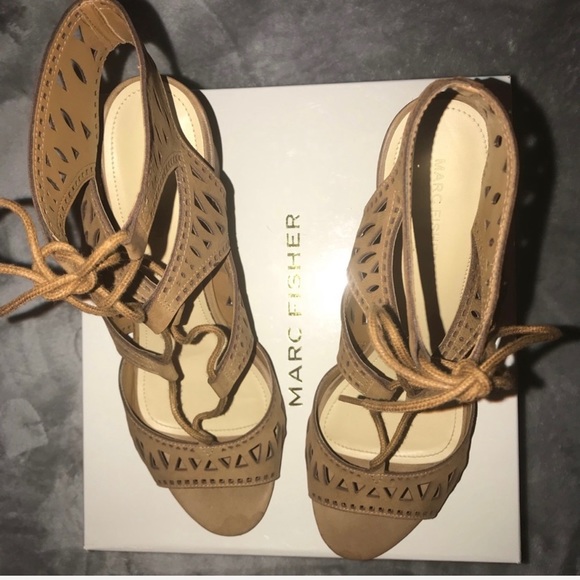 Marc Fisher Suede LaceUp Sandal - Picture 4 of 5